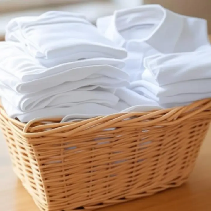 Tiszta, frissen mosott ruhákkal teli kosár a WAFFLE ADVERTISING LTD mosodában