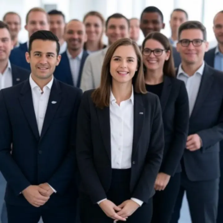 A WAFFLE ADVERTISING LTD támogatási csapata a mosoda modern, letisztult környezetében