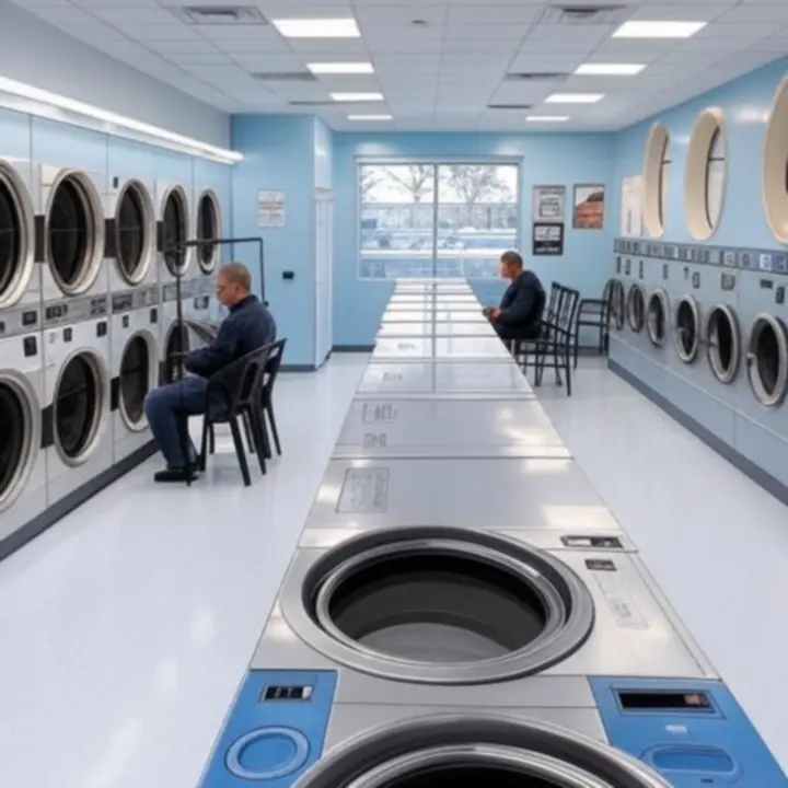 Modern, letisztult mosoda belső tere a Clean Magnarban