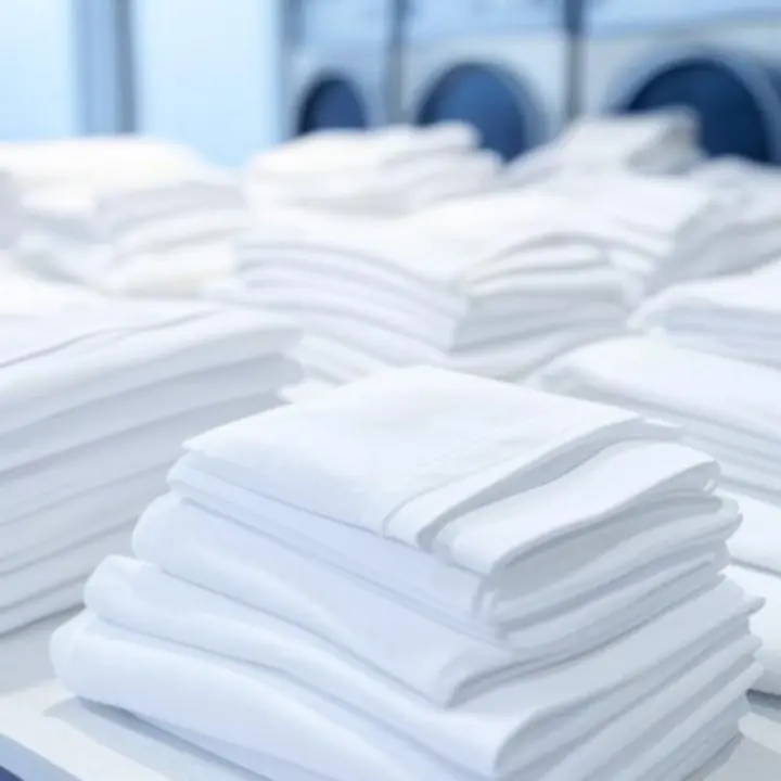 Hófehér, makulátlan ruhadarabok közelről a WAFFLE ADVERTISING LTD mosodában